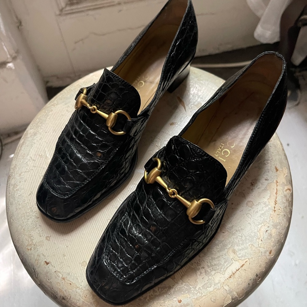 Vintage Gucci Alligator Loafers